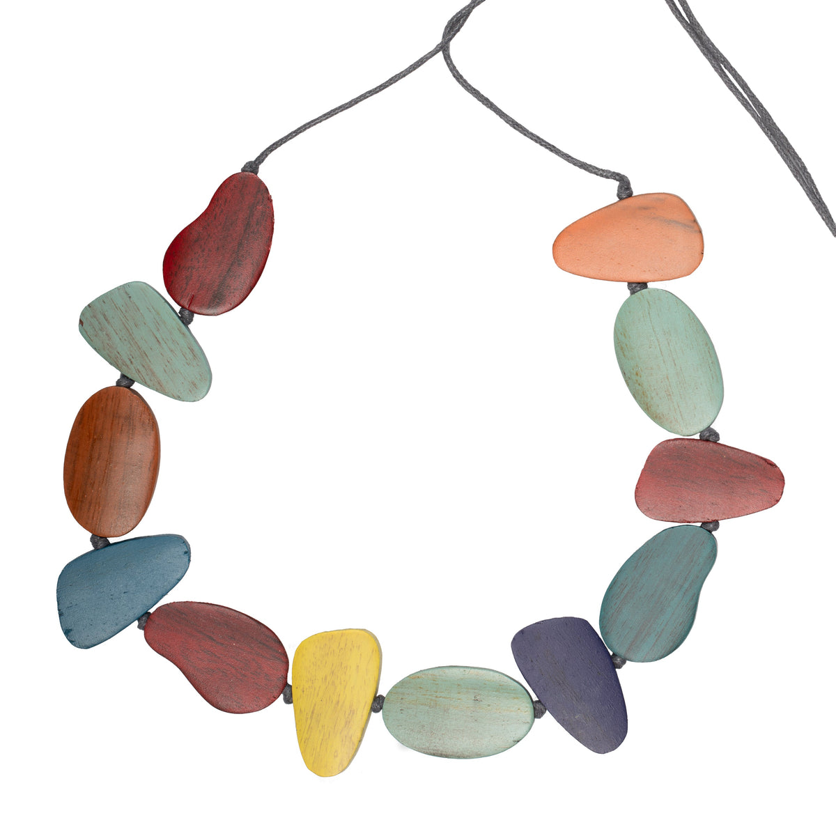 Collier galet en bois