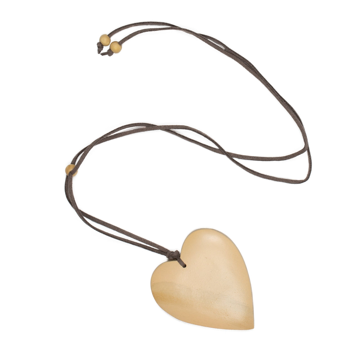 Collier Cœur Simple en Bois