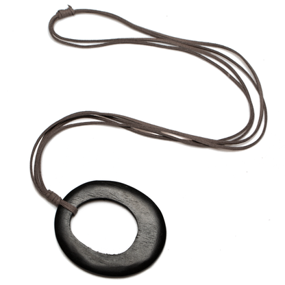 Simple Oval Pendant On Suede