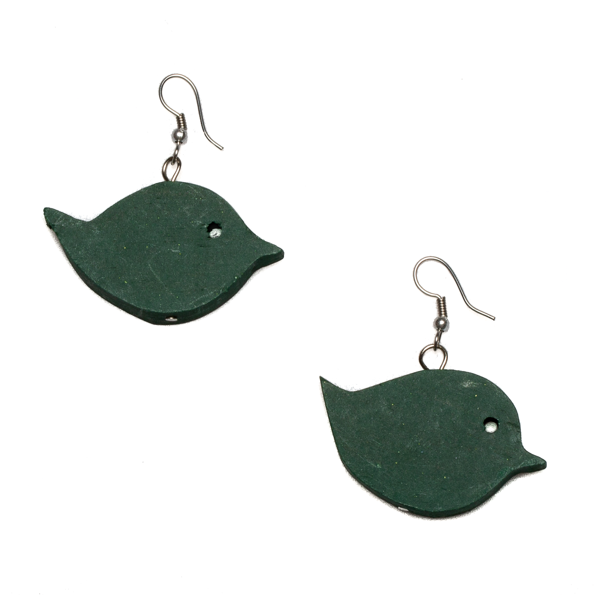 Wooden Bird Earring