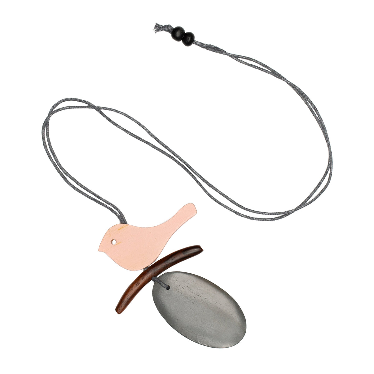 Collier Oiseau en bois sur une branche