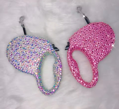 Blinged Out Leash Retractor – Luxury Rhinestone Retractable Dog Leash