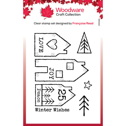 Set de tampons Woodware Clear Singles Nordic Houses 7,6 x 10,2 cm