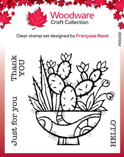 Woodware Clear Singles Tampon Affichage de Succulentes 10 x 10 cm