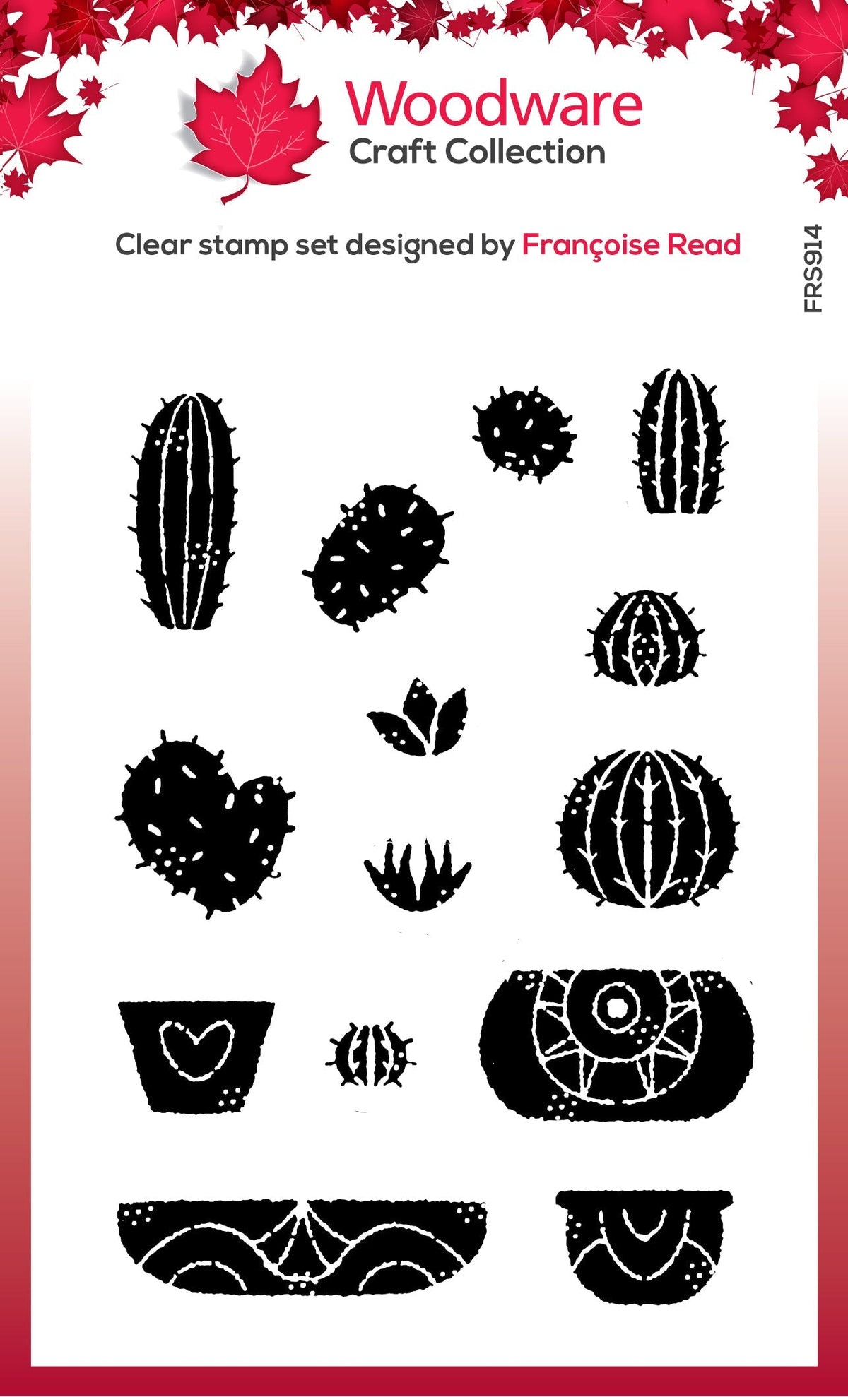 Tampon Woodware Clear Singles Build A Cactus 4 po x 6 po