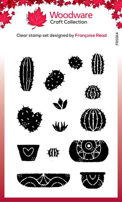Tampon Woodware Clear Singles Build A Cactus 4 po x 6 po