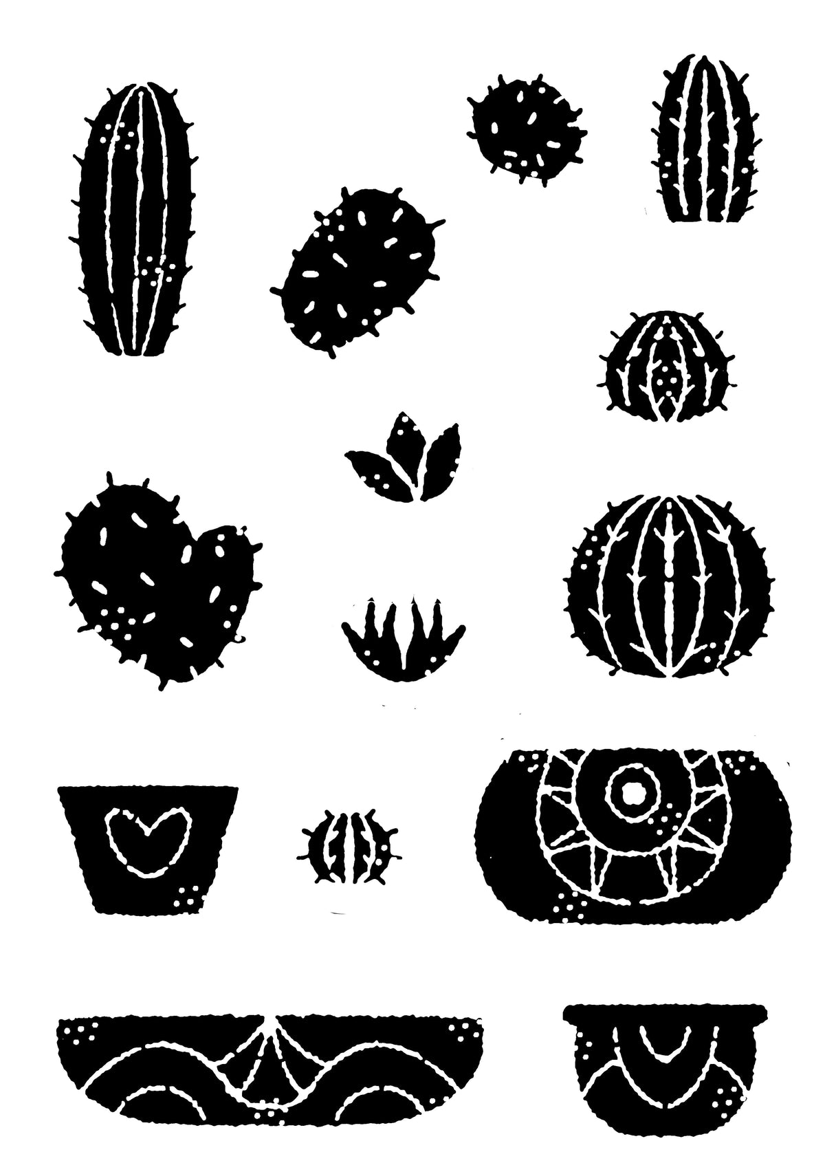 Tampon Woodware Clear Singles Build A Cactus 4 po x 6 po