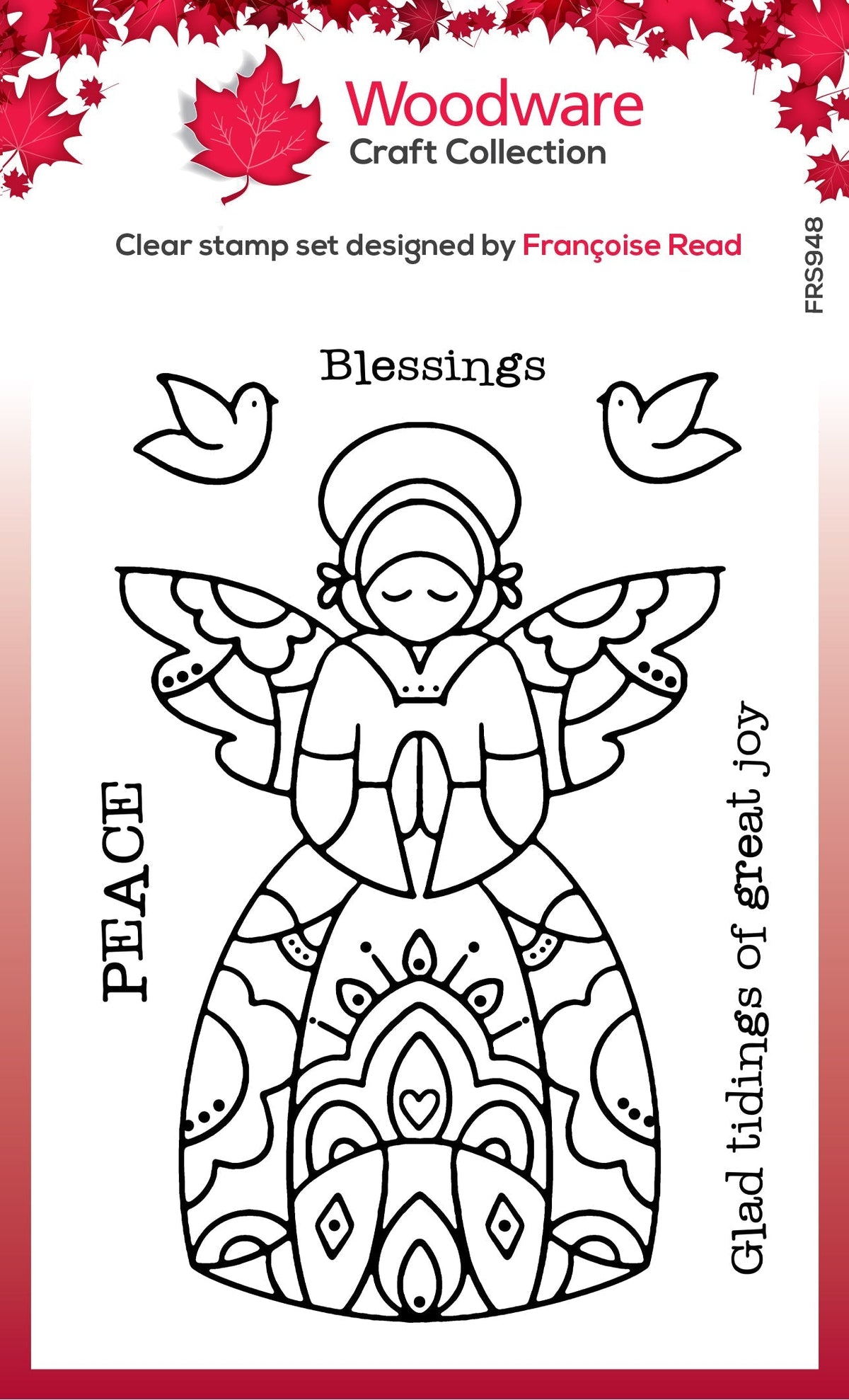 Tampon Woodware Clear Singles Angel Blessings 10 x 15 cm