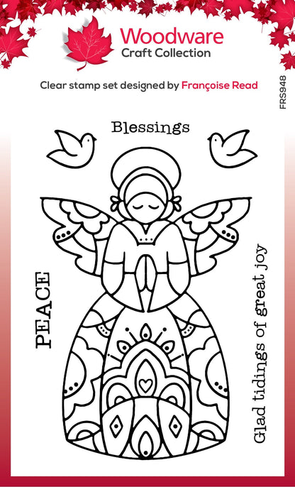Tampon Woodware Clear Singles Angel Blessings 10 x 15 cm