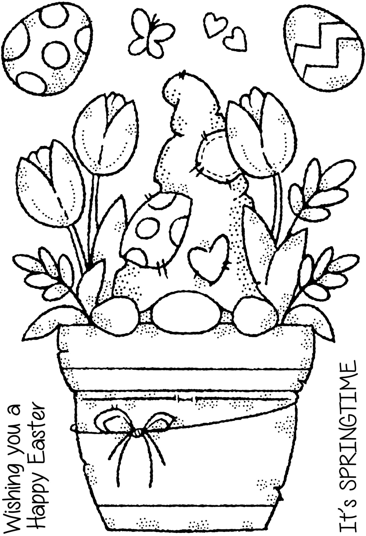 Tampon transparent individuel Woodware Nain pot de fleurs 10 x 15 cm