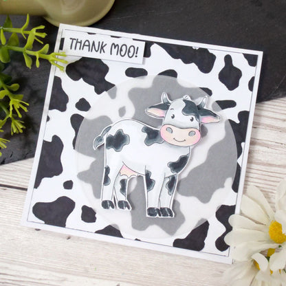 For the Love of Stamps - Cheery Cow & Chickens