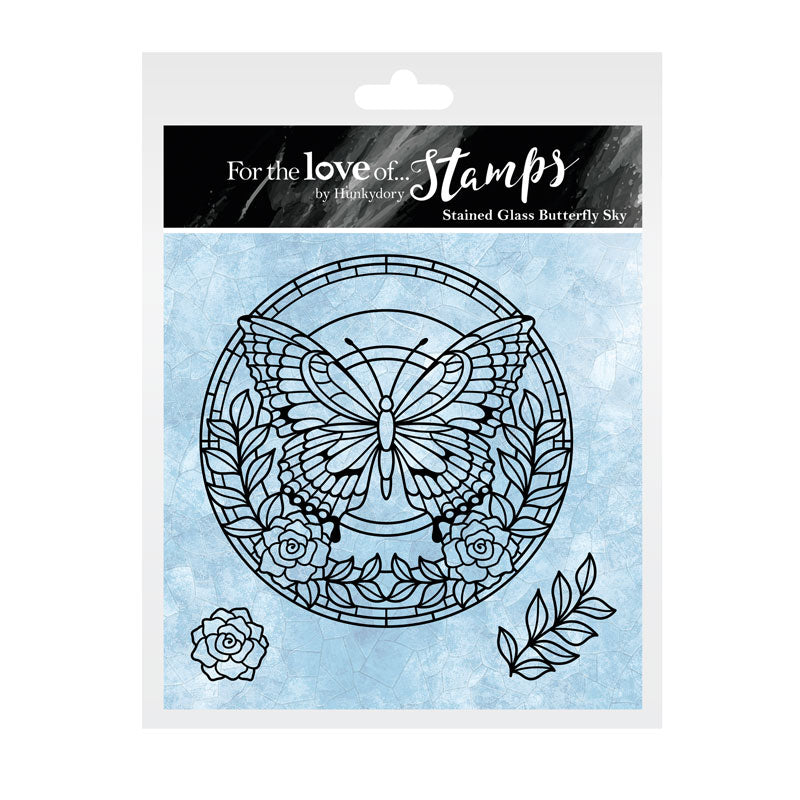 Pour l'amour des timbres - Ciel de papillons en vitrail