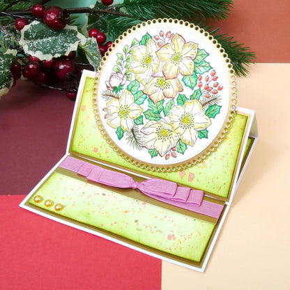 For the Love of Stamps - A Circle of Christmas Roses