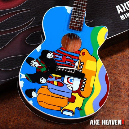 Réplique de guitare acoustique miniature de collection des Fab Four "Yellow Submarine"