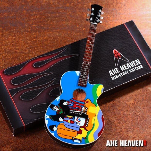 Réplique de guitare acoustique miniature de collection des Fab Four "Yellow Submarine"