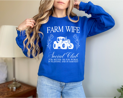 Club social des femmes d'agriculteurs unisexe col rond | Vêtements de ferme | Vêtements de prairie