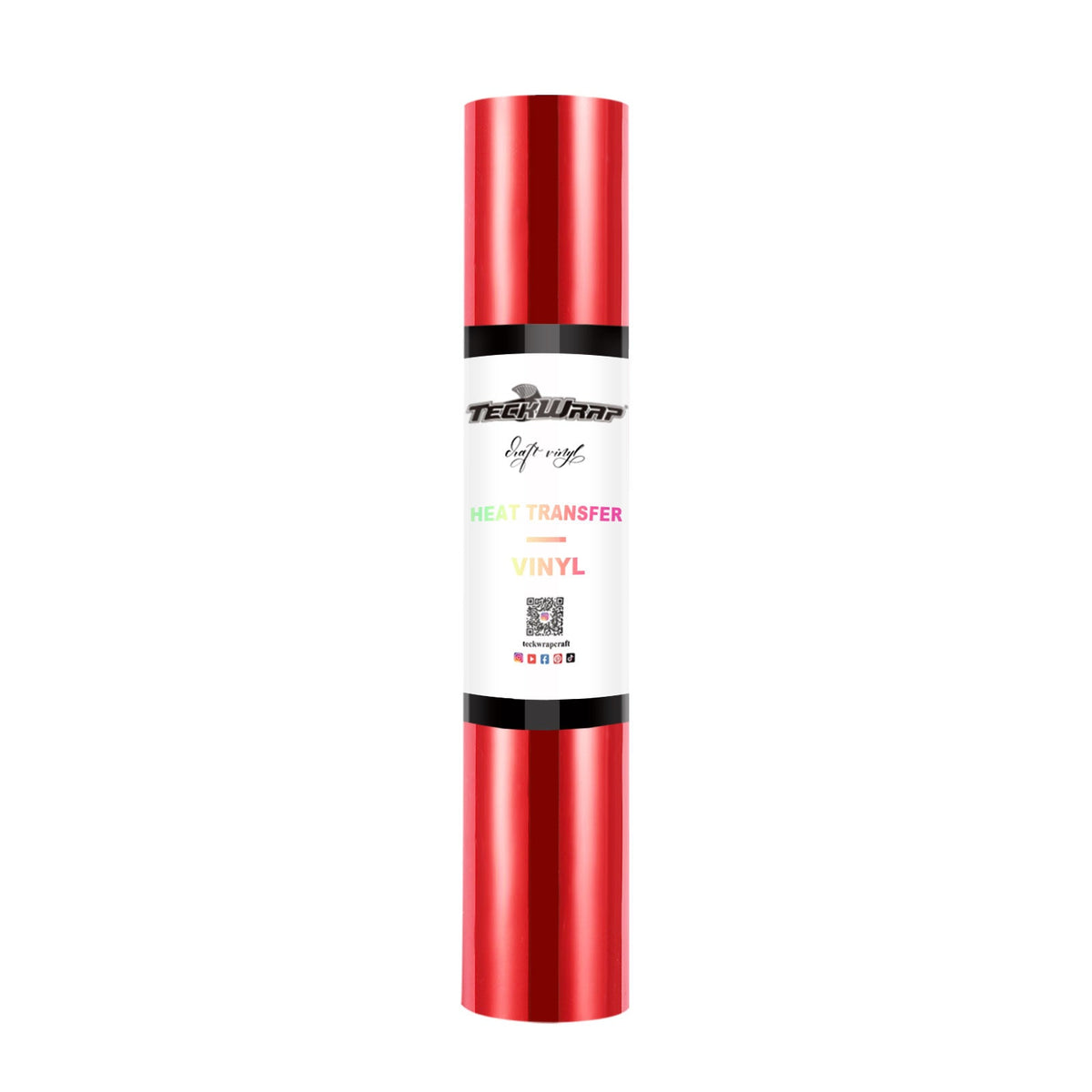 Teckwrap Chrome Métallisé HTV - Rouge Flamme | Durable, Facile à Utiliser et Polyvalent !
