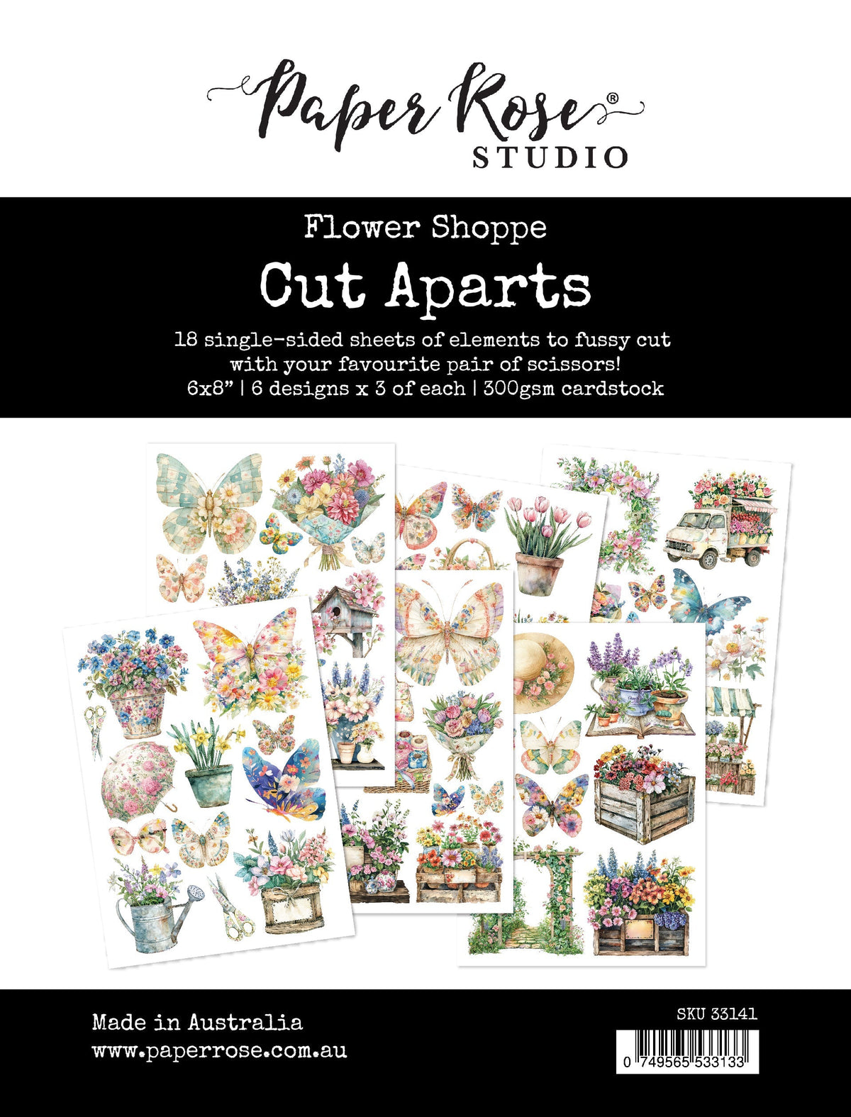 Lot de papiers prédécoupés Flower Shoppe 33141