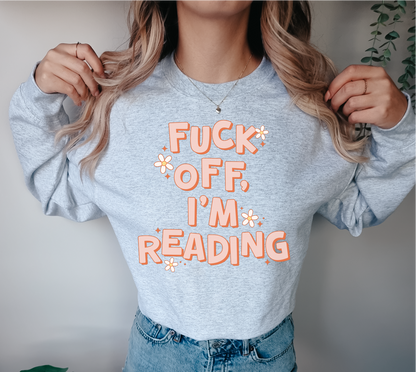 Sweat-shirt ras du cou unisexe « Foutez-moi la paix, je lis » | Vêtements littéraires