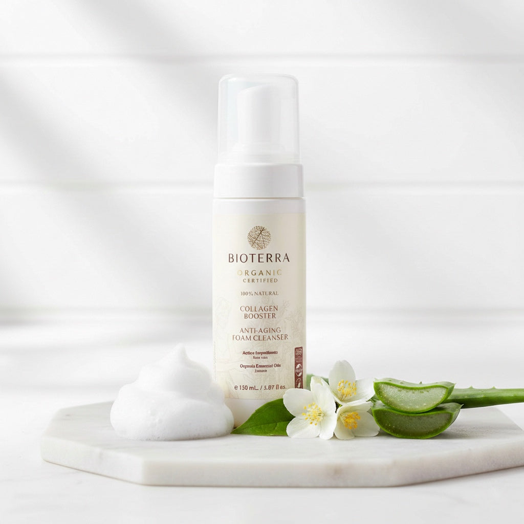Bioterra Nettoyant Moussant Anti-Âge Booster de Collagène Bio 150 ml
