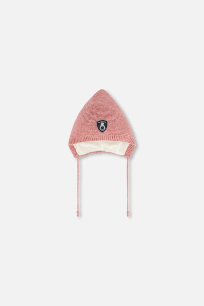 Bonnet tricoté pointu pour bébé en rose
