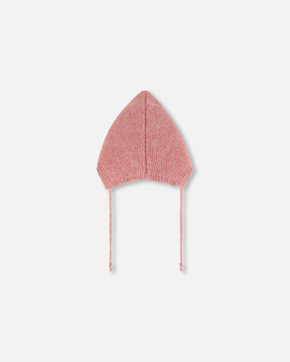 Bonnet tricoté pointu pour bébé en rose