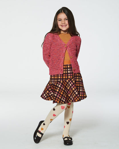 Jupe Milano Plaid Magenta et Marron