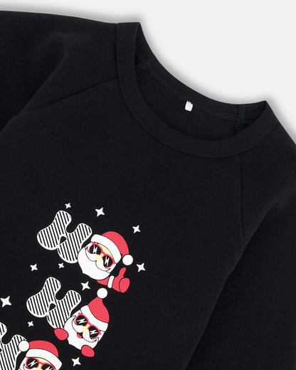 Pyjama deux pièces en coton biologique, rouge imprimé Père Noël