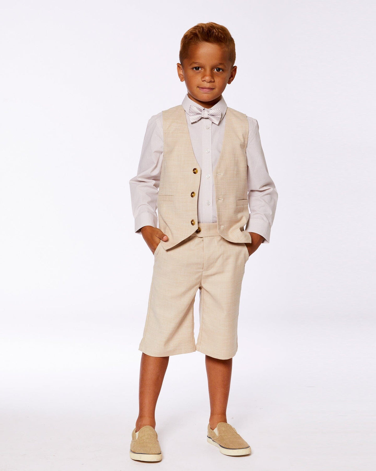 Slant Pocket Bermuda Shorts Light Taupe