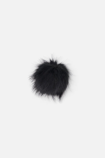 Black Fake Fur Pompom For Hat