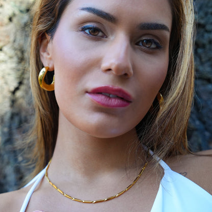 Boucles d'oreilles créoles torsadées de style GALENA en or