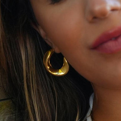 Boucles d'oreilles créoles torsadées de style GALENA en or