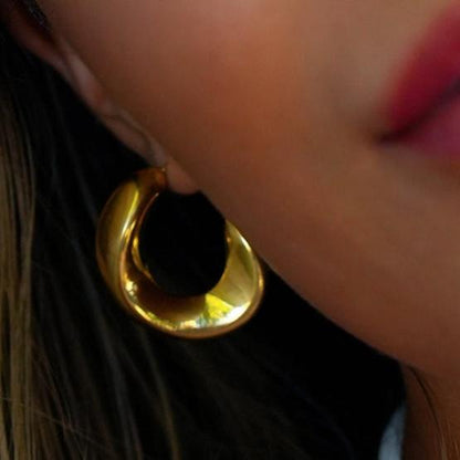 Boucles d'oreilles créoles torsadées de style GALENA en or