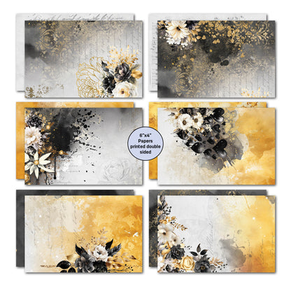 3Quarter Designs Golden Ebony Lot de 6x4 cartes