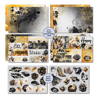 3Quarter Designs Golden Ebony Lot de 6x4 cartes