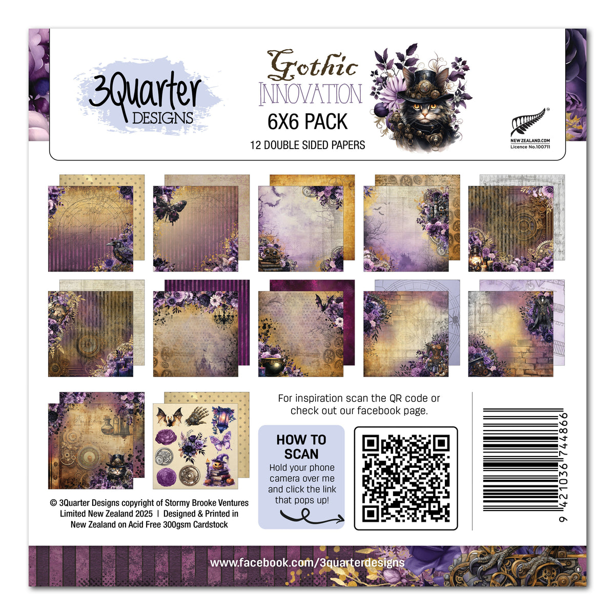 3Quarter Designs Gothic Innovation Lot de Papiers 6x6