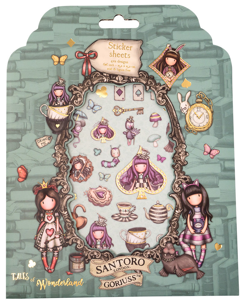 Planchettes d'autocollants GOR 4x2 motifs Wonderland 152x152x3mm 8 FL nº09