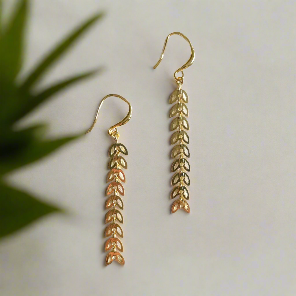 Boucles d'oreilles Pétale tombant - Plaqué or