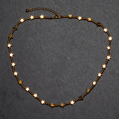 Court collier étoile en plaqué or