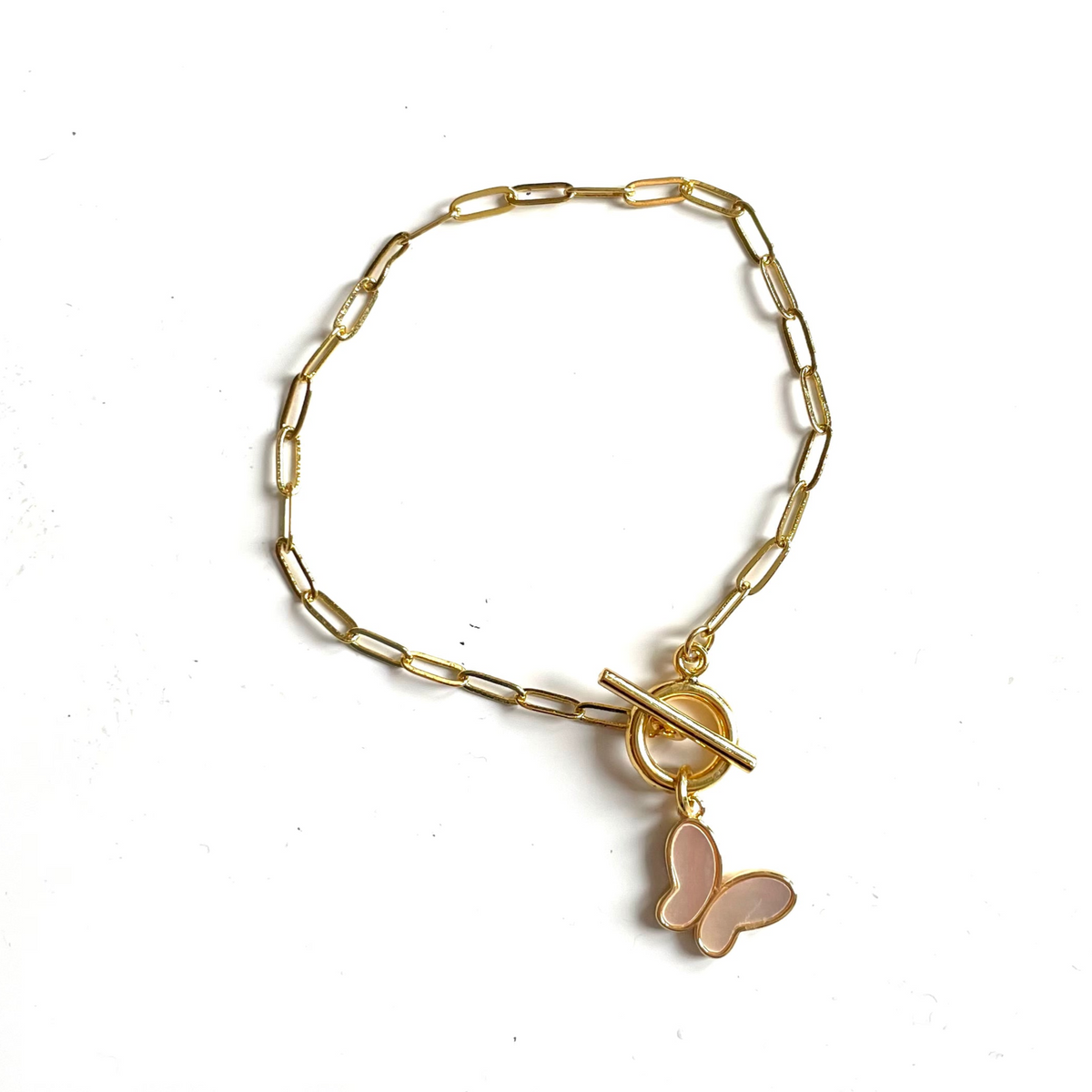 Bracelet à maillons avec breloque en nacre