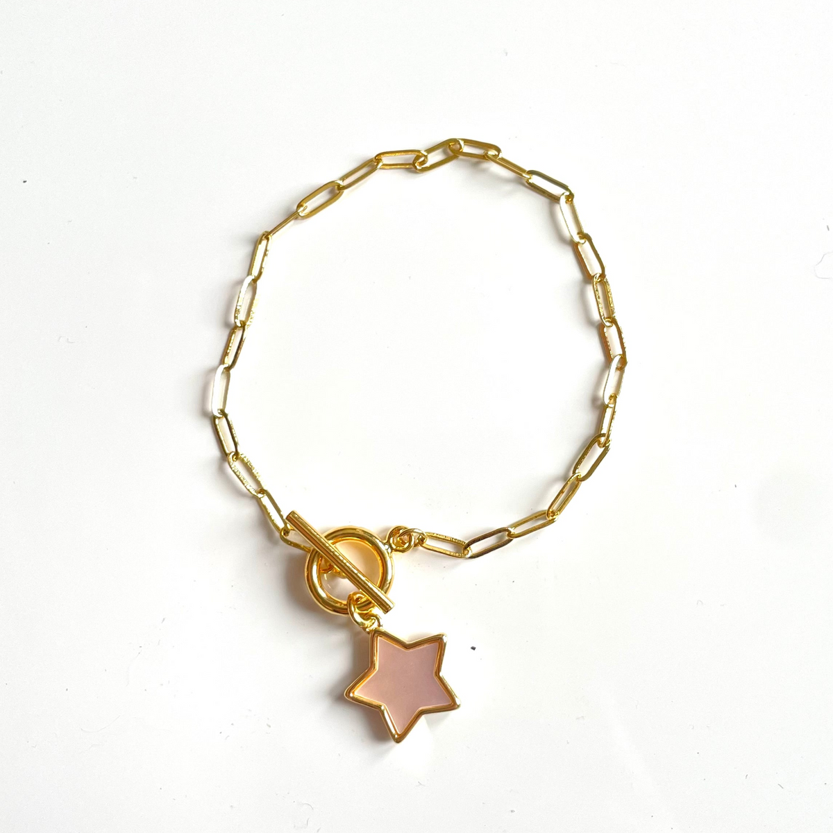 Bracelet à maillons avec breloque en nacre
