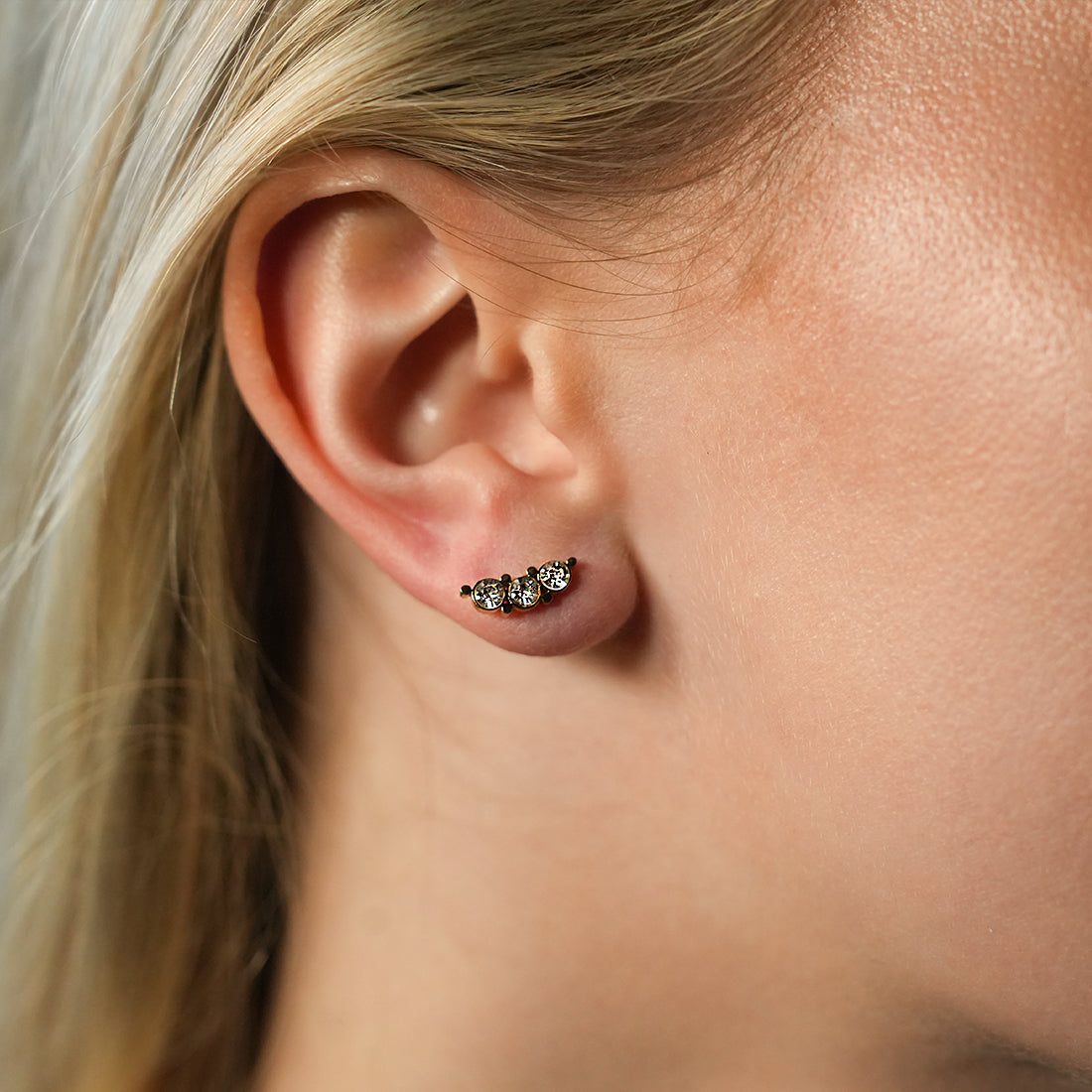 GRACE : Boucles d'oreilles clous Trio oxyde de zirconium