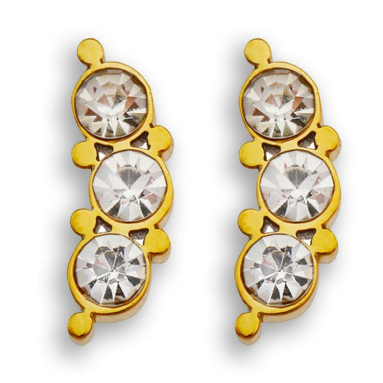 GRACE : Boucles d'oreilles clous Trio oxyde de zirconium