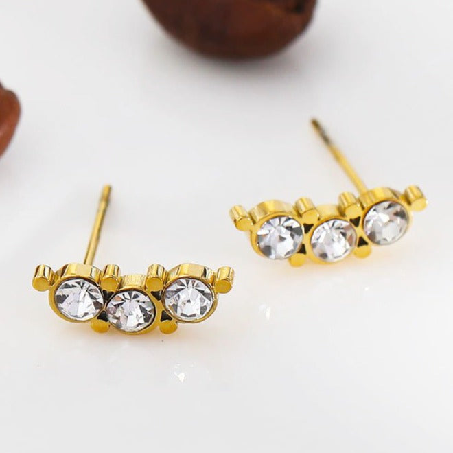GRACE : Boucles d'oreilles clous Trio oxyde de zirconium