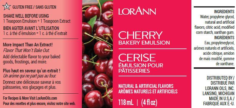 Émulsion de cerise pour pâtisserie - 4 oz. - 16 oz., 1 gallon, 5 gallons - Bakery Emulsions Canada - Livraison gratuite au Canada pour les commandes de plus de 199 CAD