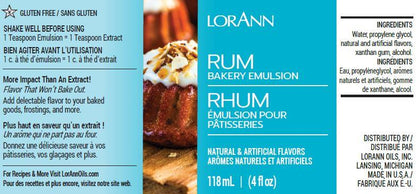 Rum Bakery Emulsion - 4 oz. - 16 oz. - 1 Gallon - 5 Gallons - Bakery Emulsions Canada - Ships Free Within Canada on Orders Above CAD $199