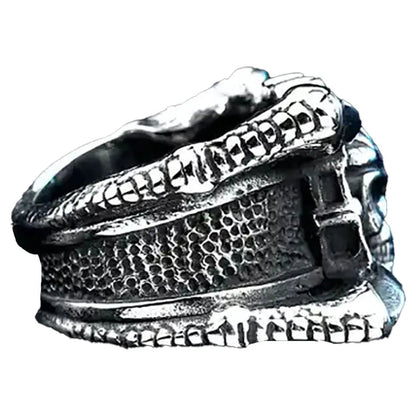 Bague GoSteel chaîne et tête de mort pour homme