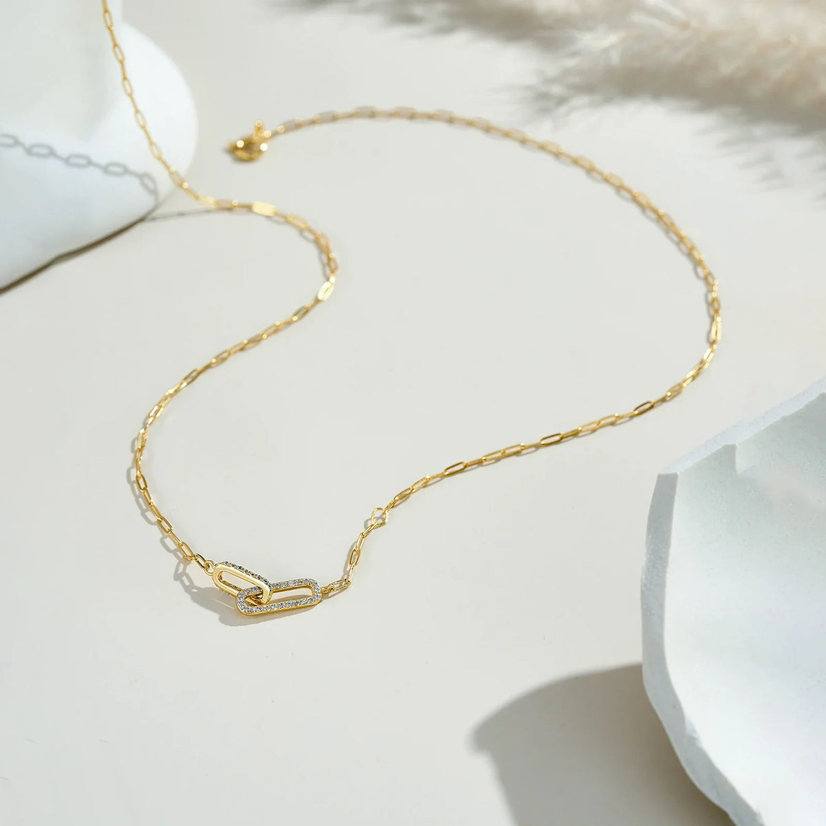 Modern Sterling Silver Link Necklace