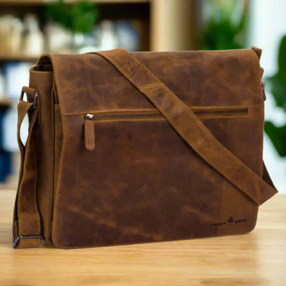 Sacoche pour ordinateur portable en cuir Greenwood