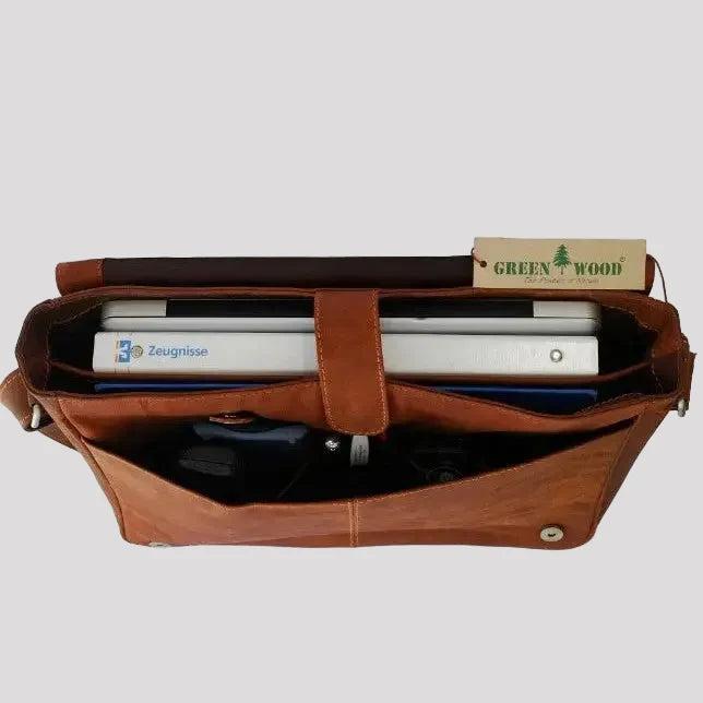 Sacoche pour ordinateur portable en cuir Greenwood